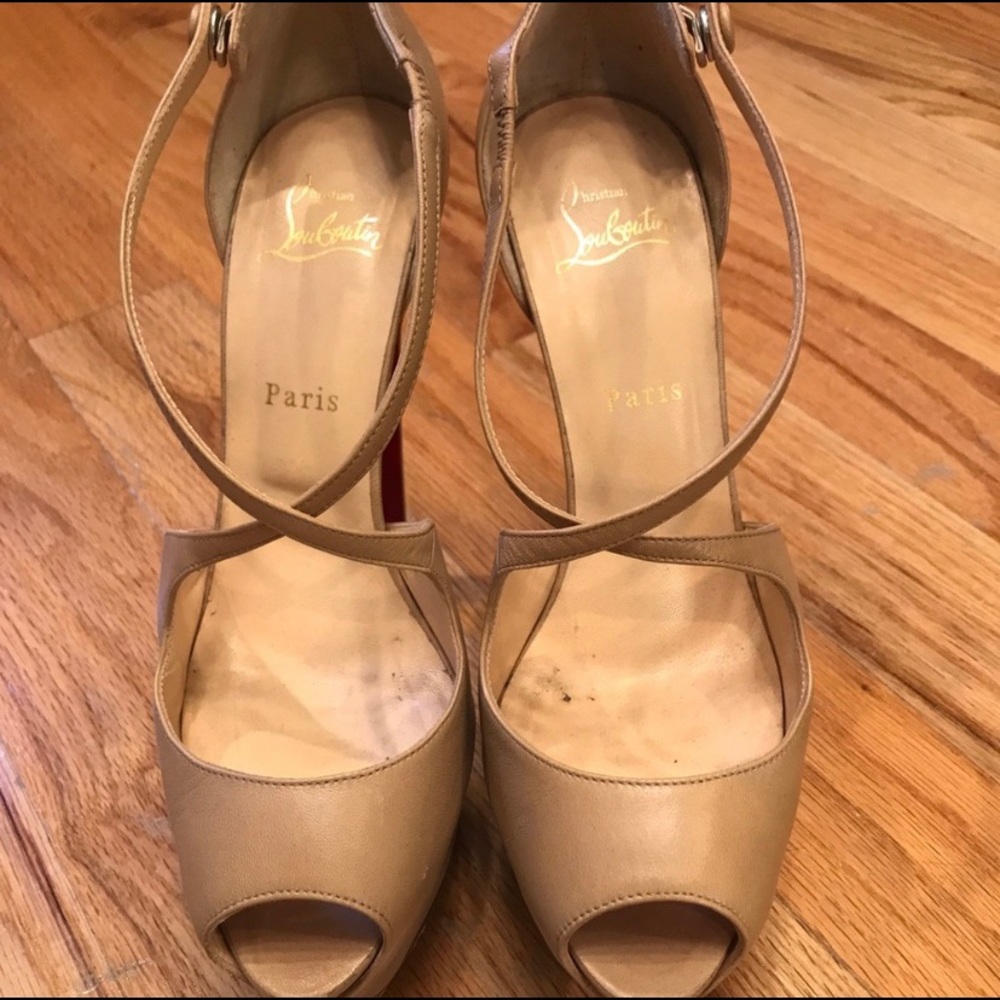 Christian Louboutin Nude Platform Shoes 40.5